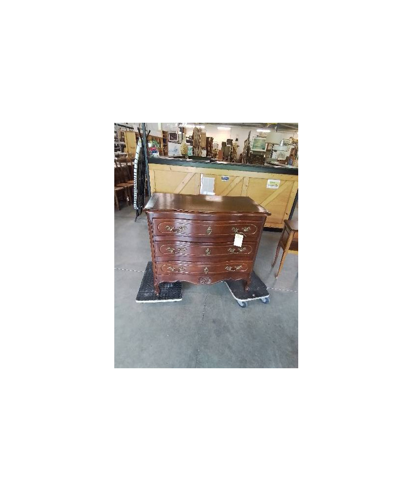 COMMODE GALBEE 3 TIROIRS CHENE  FERRURES BRONZE STYLE LOUIS XV