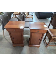 PAIRE DE CHEVETS STYLE LOUIS PHILIPPE 1 PORTE 1 TIROIR 