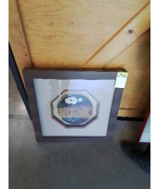 CADRE CARRE ASIATIQUE A L ASSIETTE AUX FLEURS 