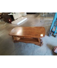 TABLE BASSE RECTANGULAIRE A COLONNES 1 TIROIR STYLE REGENCE 