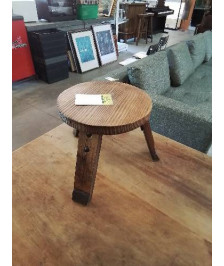 PORTE PLANTE BOIS ROND TRIPODE 