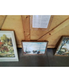 HUILE SUR TOILE BARQUES 46X34