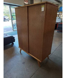 ARMOIRE PENDERIE ANNEE 60 CHÊNE CLAIR 2 PORTES COULISSANTES 