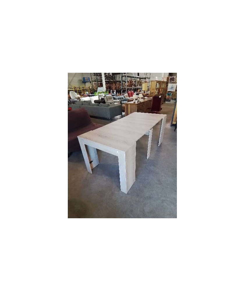 TABLE EXTENSIBLE BOIS CLAIR A 3 RALLONGES DE 45 CM