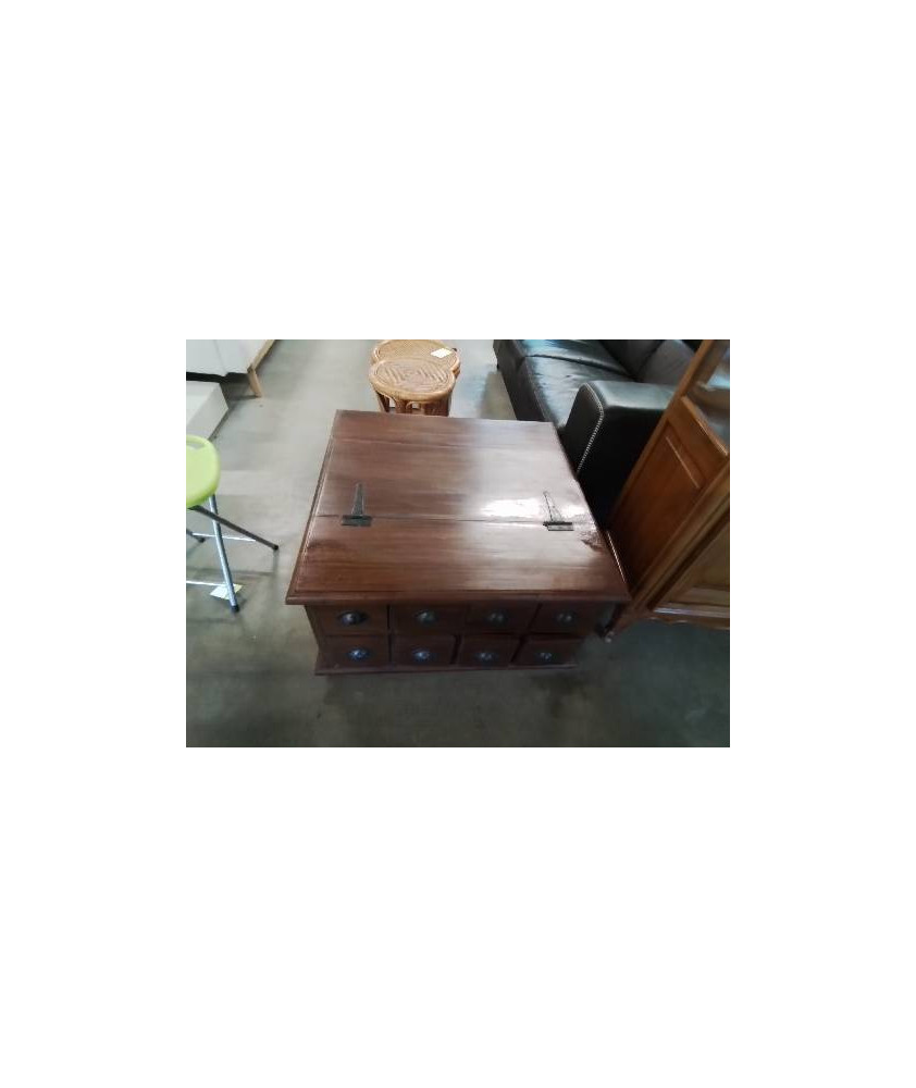 TABLE BASSE COFFRE 8 TIROIRS 