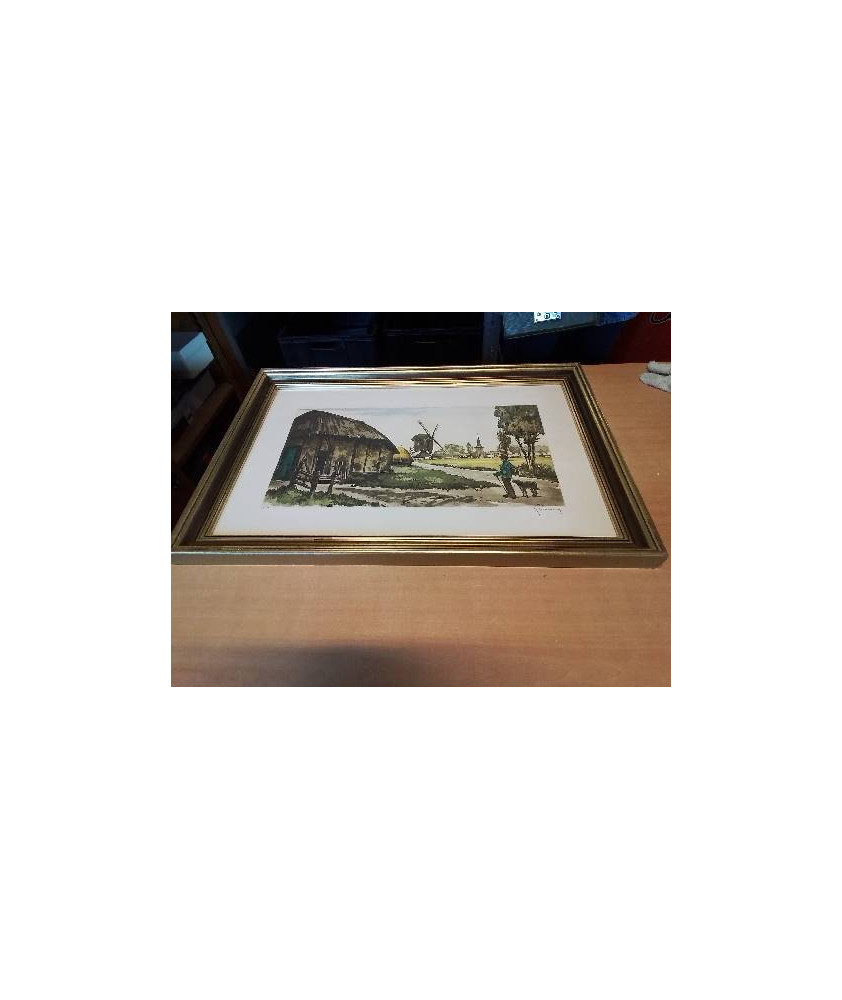 LITHOGRAPHIE NUMEROTEE PAYSAGE AU MOULIN ROGER HEBBELINCK -1912 1987-