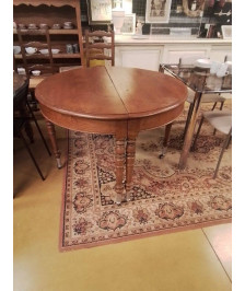 TABLE ROND SUR ROULETTES CHENE 