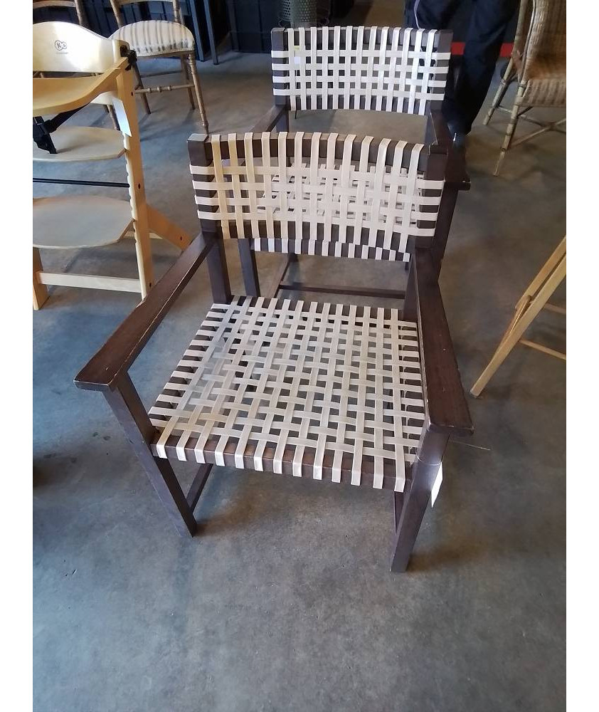 FAUTEUIL PIÈTEMENT BOIS ASSISE ET DOSSIER TRESSÉ 