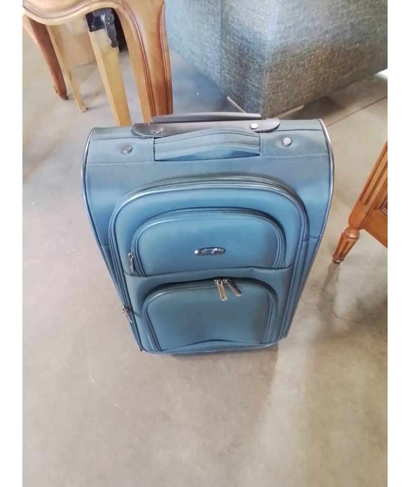 VALISE SOUPLE A ROULETTES TISSU BLEU FARAWAY