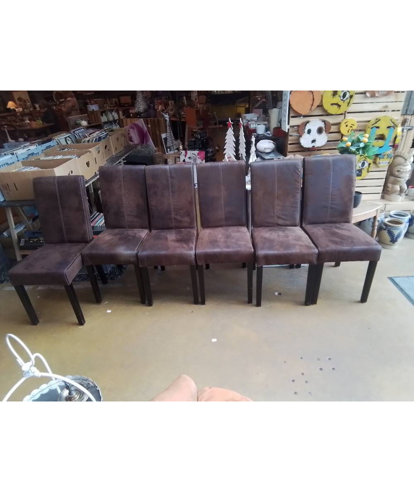 LOT DE 6 CHAISE NUBUCK
