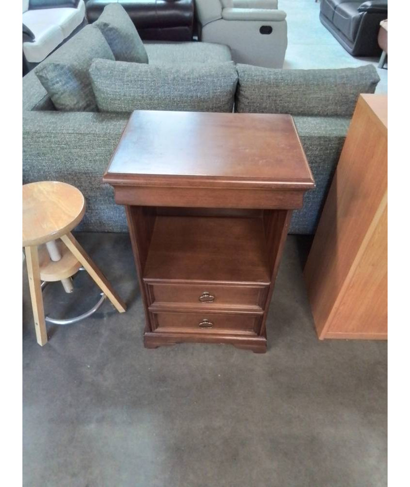 CHEVET BOIS 1 NICHE 2 TIROIRS STYLE LOUIS PHILIPPE 