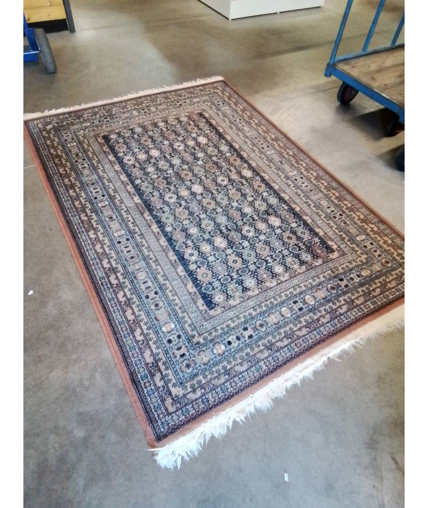 TAPIS LAINE BLEU ECRU ORANGÉ 200X140CM