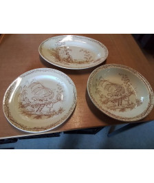 3 PLATS CÉRAMIQUE KELLER&GUERIN LUNÉVILLE DÉBUT XXE 