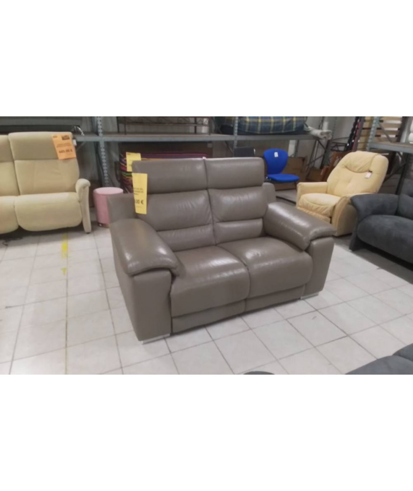 CANAPE CUIR 2PL TAUPE MONSIEUR MEUBLE