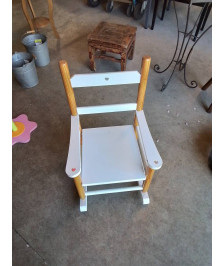 ROCKING CHAIR ENFANT BOIS BLANC ET PIN