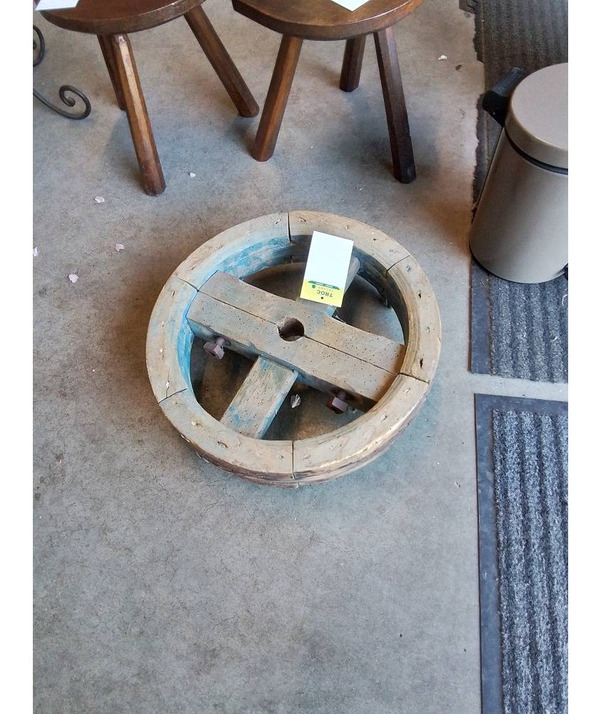 PORTE PLANTE SUR ROULETTES ROND BOIS 