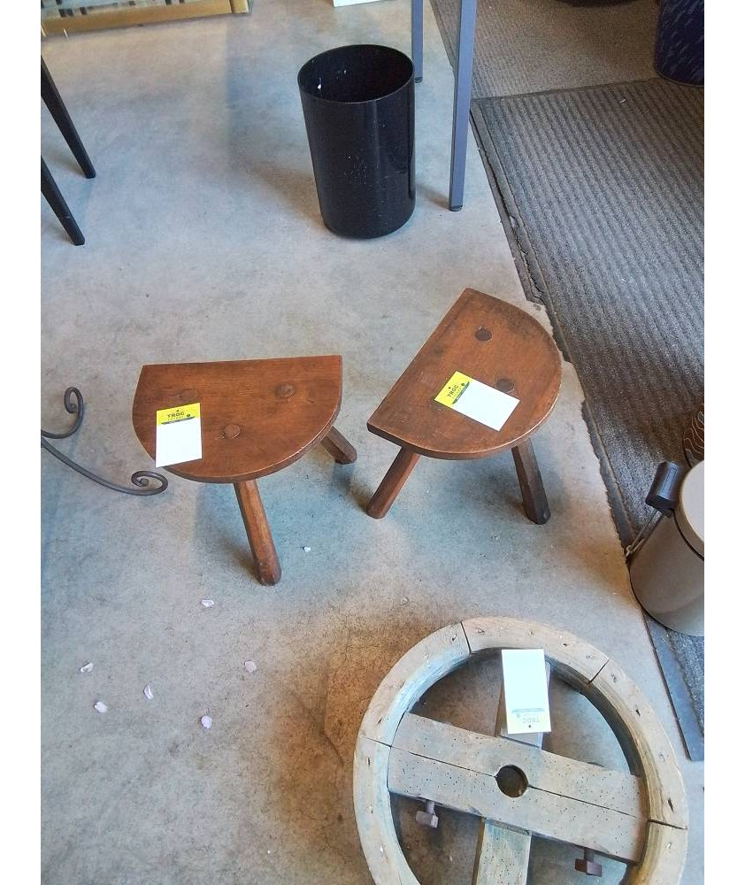 PORTE PLANTE TRIPODE DEMI LUNE BOIS 