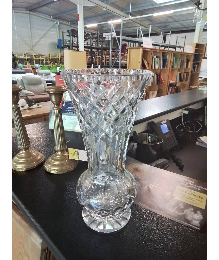 VASE CRISTAL TAILLÉ 25CM