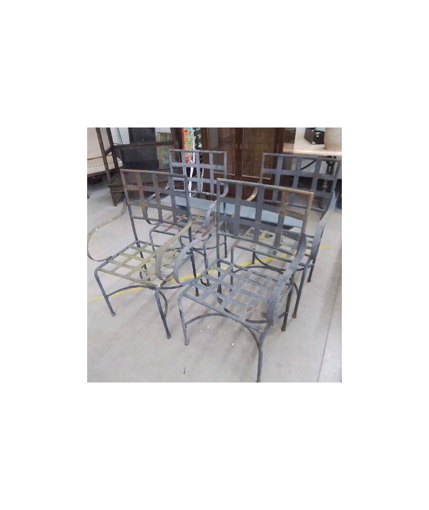 LOT DE 4 FAUTEUILS METAL