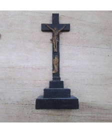 CRUCIFIX SOCLE BOIS
