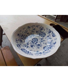 PLAT CREUX MOTIF FLORAL BLEU