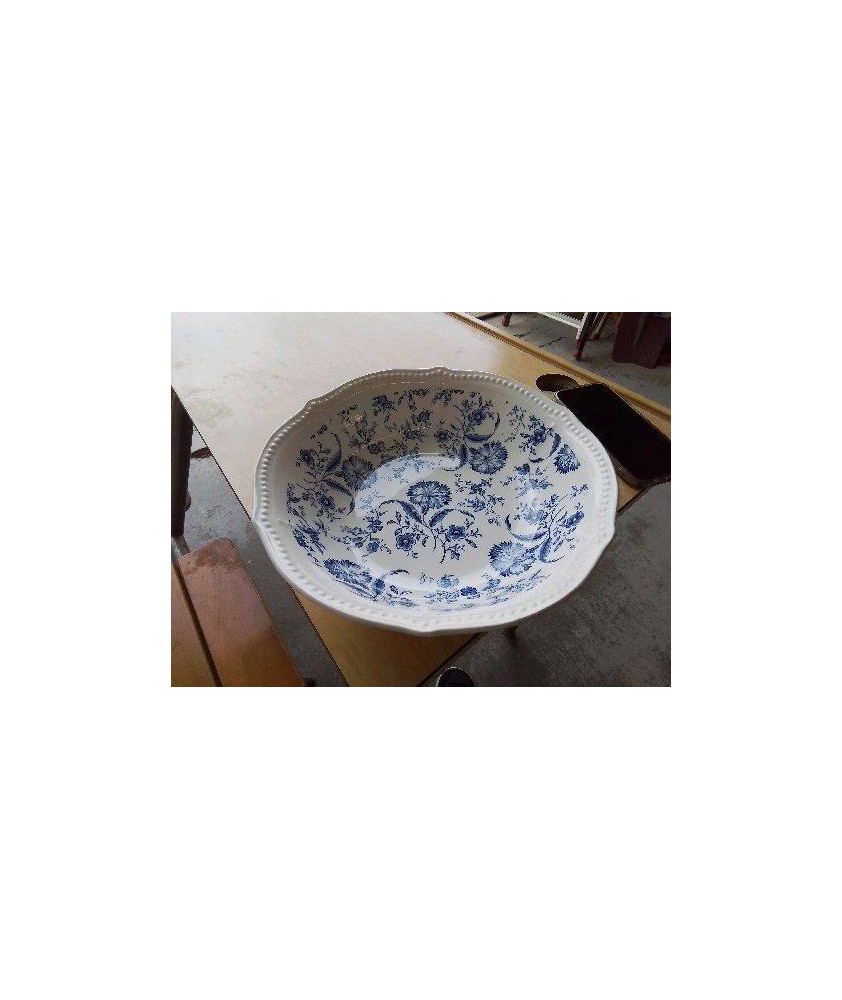 PLAT CREUX MOTIF FLORAL BLEU