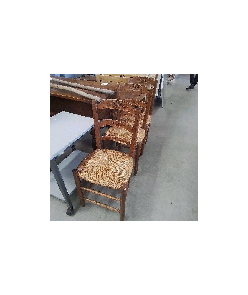3 CHAISES PAILLEES 