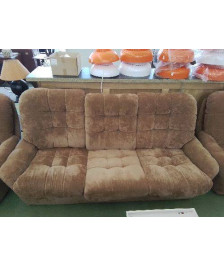 CANAPÉ 3 PLACES TISSU COULEUR CARAMEL 