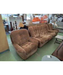 FAUTEUIL TISSU COULEUR CARAMEL 