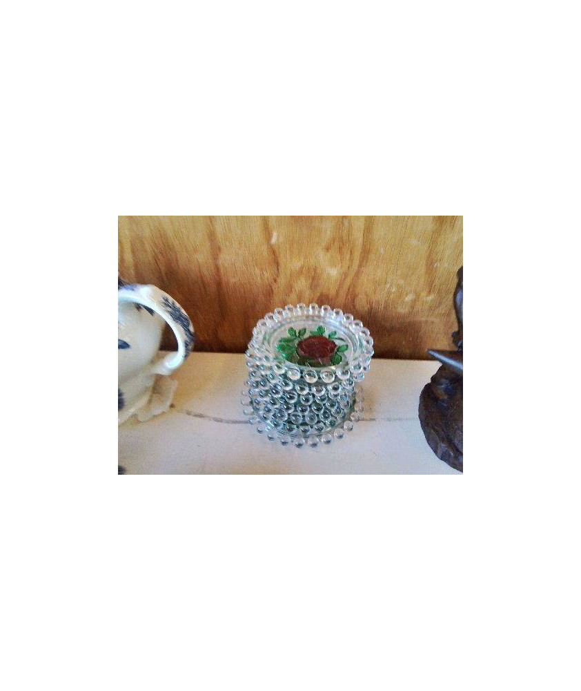 DESSOUS DE VERRE MOTIF ROSE 