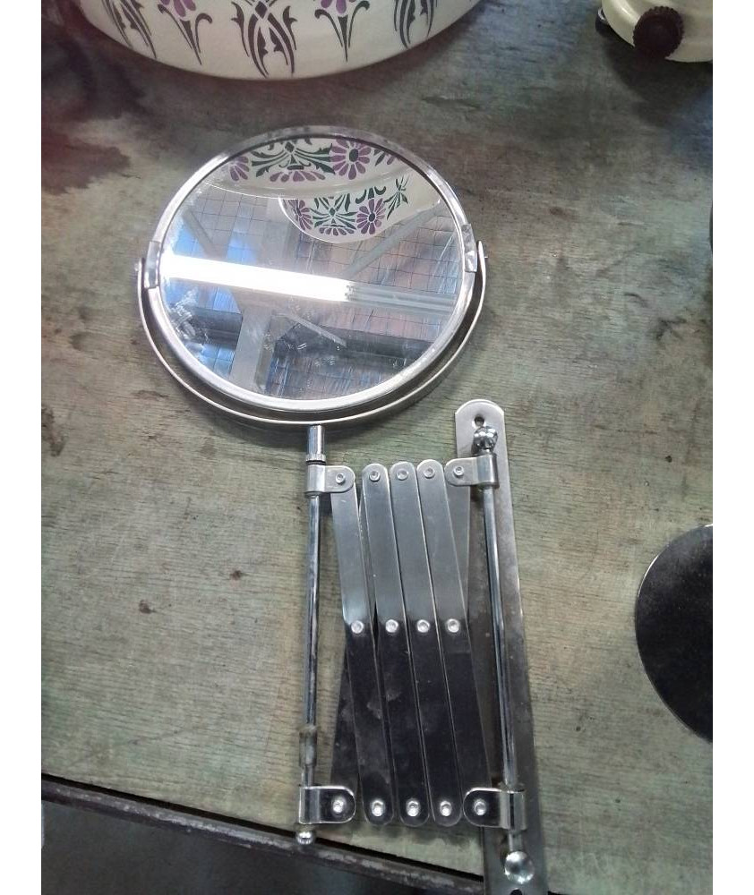 MIROIR GROSSISSANT MURAL MÉTAL CHROMÉ 