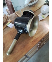 LAMPE DE FIACRE MÉTAL NOIR ET LAITON FIN XIXE