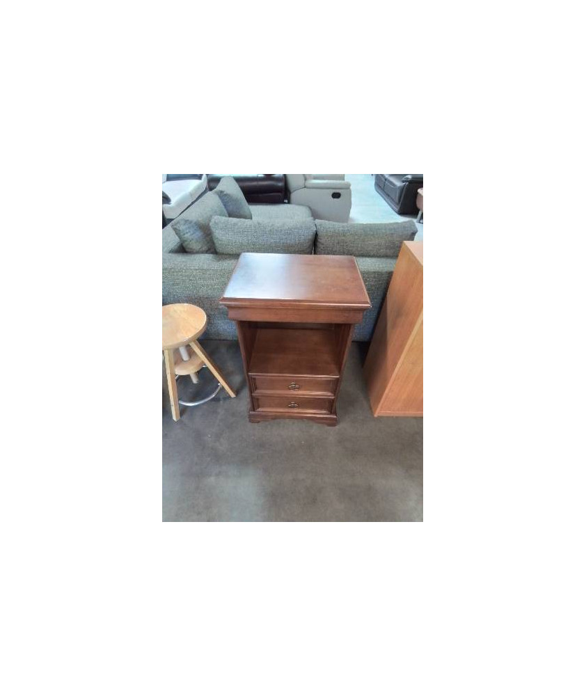 CHEVET BOIS 1 NICHE 2 TIROIRS STYLE LOUIS PHILIPPE 