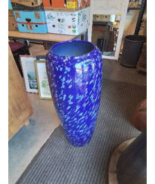 CACHE POT CÉRAMIQUE ÉMAILLÉE BLEU 92X24CM