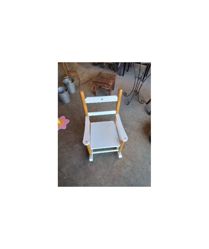 ROCKING CHAIR ENFANT BOIS BLANC ET PIN