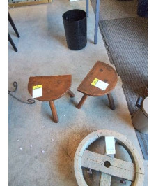 PORTE PLANTE TRIPODE DEMI LUNE BOIS 