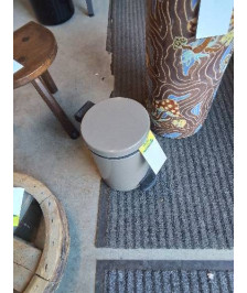 POUBELLE DE SALLE DE BAIN MÉTAL GRIS