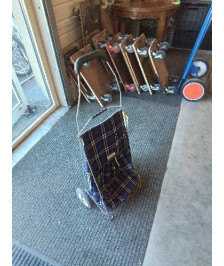 CHARIOT DE COURSE CADDIE TISSU ECOSSAIS 