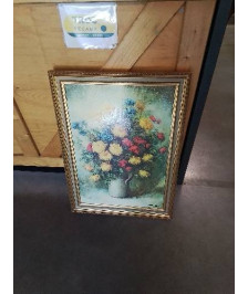 TABLEAU REPRODUCTION BOUQUET CADRE DORÉ 