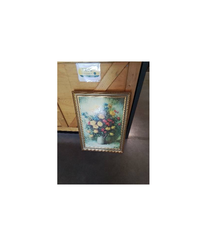 TABLEAU REPRODUCTION BOUQUET CADRE DORÉ 