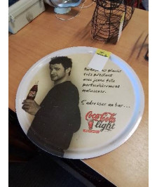 PLATEAU DE SERVICE ROND COCA COLA LIGHT