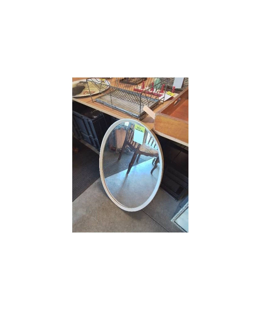 MIROIR OVALE BOIS BLANC