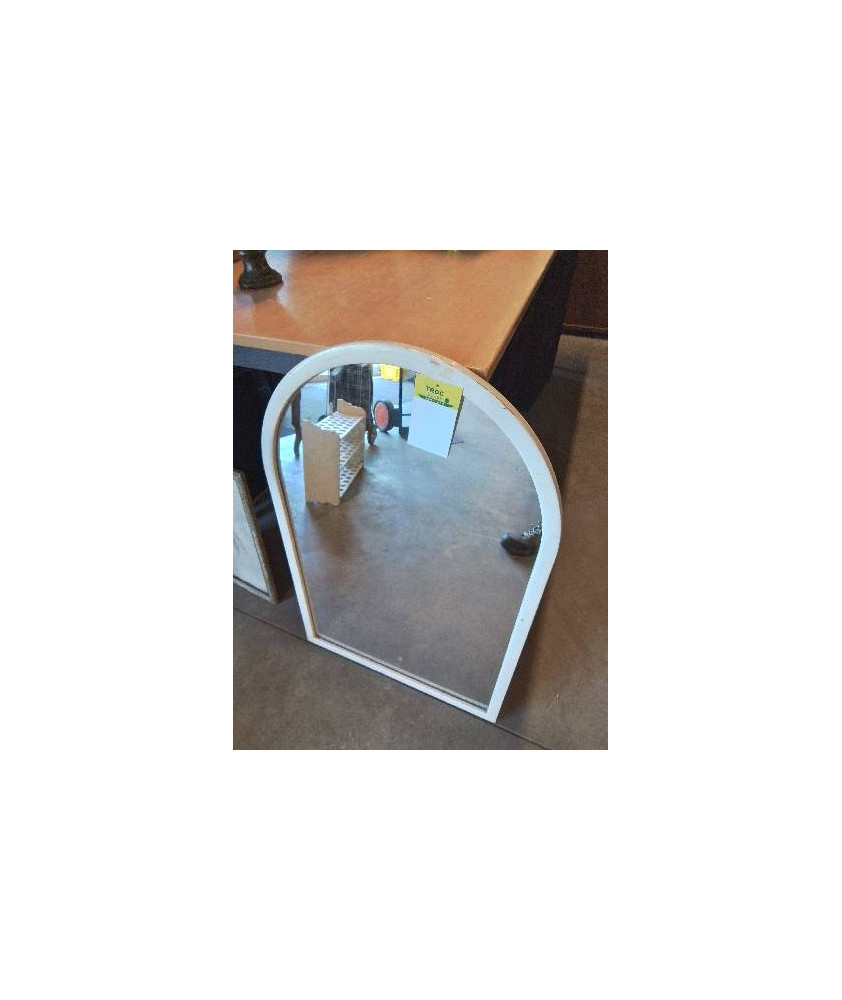 MIROIR RECTANGULAIRE CINTRÉ RÉSINE BLANC