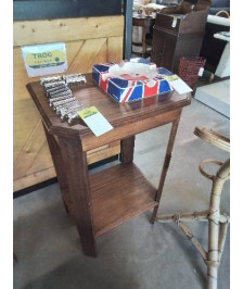 GUERIDON BOIS GRAVÉ 2 NIVEAUX ART DÉCO 