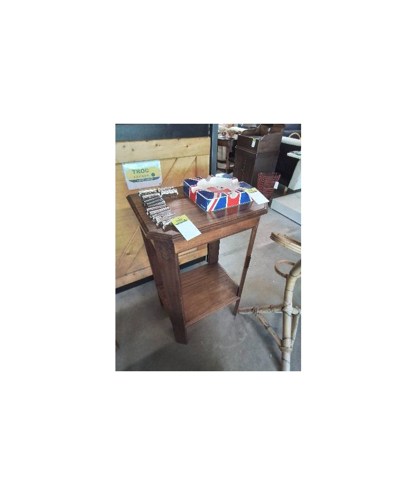 GUERIDON BOIS GRAVÉ 2 NIVEAUX ART DÉCO 