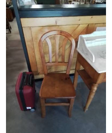 CHAISE CINTREE ASSISE BOIS DOSSIER 3 BARREAUX VERTICAUX 