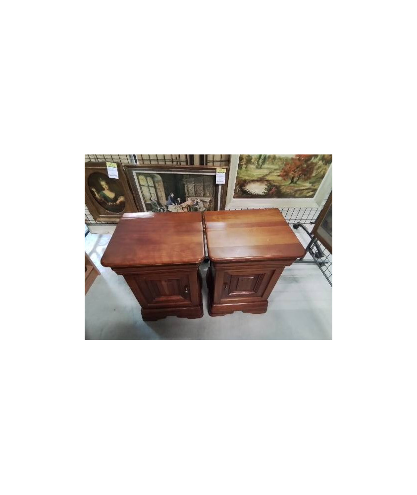 PAIRE DE CHEVETS STYLE LOUIS PHILIPPE 1 PORTE 1 TIROIR 