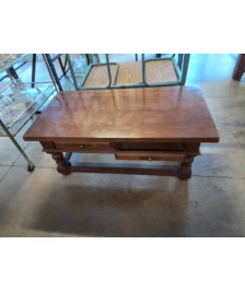 TABLE BASSE RECTANGULAIRE BOIS A ENTRETOISE 4 TIROIRS 