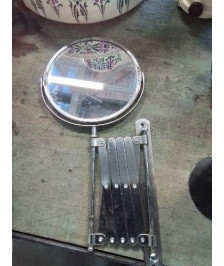 MIROIR GROSSISSANT MURAL MÉTAL CHROMÉ 