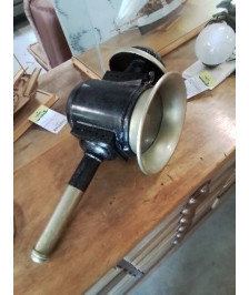 LAMPE DE FIACRE MÉTAL NOIR ET LAITON FIN XIXE